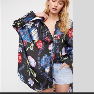 Free people oversized button down shirt